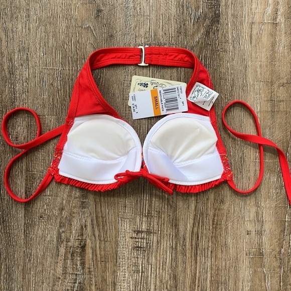 Lucky Brand Swimsuit Top Red Spice Small - Picture 3 of 6